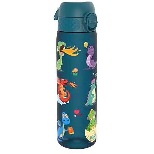 Ion8 Trinkflasche, 500 ml, Auslaufsicher, Einhandöffnung, Sichere Verriegelung, Spülmaschinenfest, BPA-frei, Tragegriff, Klappdeckel, Leicht zu Reinigen, Klimaneutral, Aqua Drachen-Design Ion8 Trinkflasche, 500 ml, Auslaufsicher, Einhandöffnung, Sichere Verriegelung, Spülmaschinenfest, BPA-frei, Tragegriff, Klappdeckel, Leicht zu Reinigen, Klimaneutral, Aqua Drachen-Design von ion8