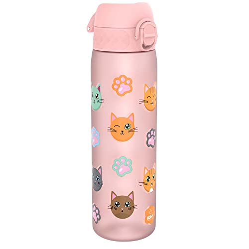 Ion8 Trinkflasche, 500 ml, Auslaufsicher, Einhandöffnung, Sichere Verriegelung, Spülmaschinenfest, BPA-frei, Tragegriff, Klappdeckel, Leicht zu Reinigen, Klimaneutral, Katzen-Design Ion8 Trinkflasche, 500 ml, Auslaufsicher, Einhandöffnung, Sichere Verriegelung, Spülmaschinenfest, BPA-frei, Tragegriff, Klappdeckel, Leicht zu Reinigen, Klimaneutral, Katzen-Design von ion8