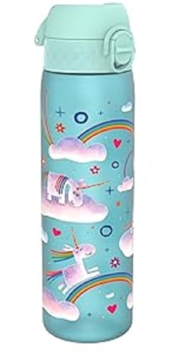 ION8 Trinkflasche, 500 ml, Auslaufsicher, Einhandöffnung, Sichere Verriegelung, Spülmaschinenfest, BPA-frei, Tragegriff, Klappdeckel, Leicht zu Reinigen, Klimaneutral, Einhorn-Design ION8 Trinkflasche, 500 ml, Auslaufsicher, Einhandöffnung, Sichere Verriegelung, Spülmaschinenfest, BPA-frei, Tragegriff, Klappdeckel, Leicht zu Reinigen, Klimaneutral, Einhorn-Design von ion8
