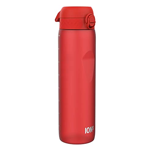 Ion8 1 Liter Trinkflasche, 1000ml, Auslaufsicher, Einhandöffnung, Sichere Verriegelung, Spülmaschinenfest, BPA-frei, Tragegriff, Leicht zu Reinigen, Ideal für Sport und Fitnessstudio, Rot Ion8 1 Liter Trinkflasche, 1000ml, Auslaufsicher, Einhandöffnung, Sichere Verriegelung, Spülmaschinenfest, BPA-frei, Tragegriff, Leicht zu Reinigen, Ideal für Sport und Fitnessstudio, Rot von ion8