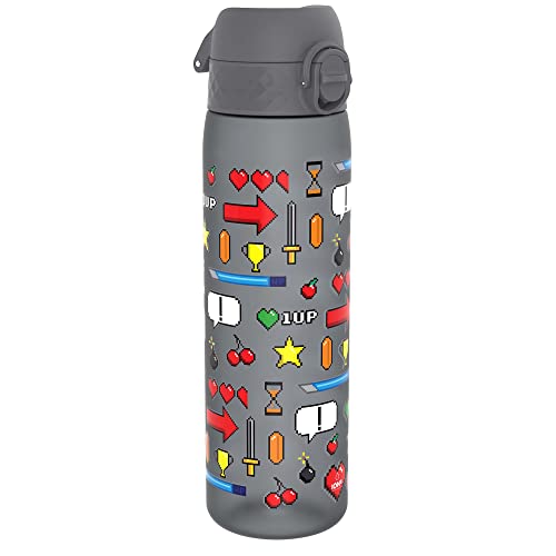 ION8 Trinkflasche, 500 ml, Auslaufsicher, Einhandöffnung, Sichere Verriegelung, Spülmaschinenfest, BPA-frei, Tragegriff, Klappdeckel, Leicht zu Reinigen, Klimaneutral, Video Spielen-Design ION8 Trinkflasche, 500 ml, Auslaufsicher, Einhandöffnung, Sichere Verriegelung, Spülmaschinenfest, BPA-frei, Tragegriff, Klappdeckel, Leicht zu Reinigen, Klimaneutral, Video Spielen-Design von ion8