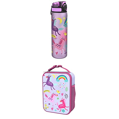 Ion8 Auslaufsichere Schlanke Trinkflasche, BPA-frei, 500ml, Einhörner, i8500FPPUNIC + Ion8 Lunch-Tasche, isoliert, Einhörner, Größe M Ion8 Auslaufsichere Schlanke Trinkflasche, BPA-frei, 500ml, Einhörner, i8500FPPUNIC + Ion8 Lunch-Tasche, isoliert, Einhörner, Größe M von ion8