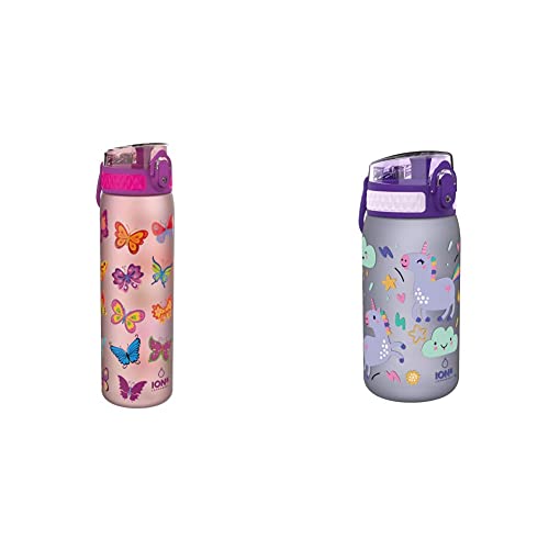 ion8 Auslaufsichere Schlanke Trinkflasche, BPA-frei, Schmetterlinge, 600ml & Einhorn-Flasche für Kinder, leckagefrei, BPA-frei, Violett, 350 ml ion8 Auslaufsichere Schlanke Trinkflasche, BPA-frei, Schmetterlinge, 600ml & Einhorn-Flasche für Kinder, leckagefrei, BPA-frei, Violett, 350 ml von ion8