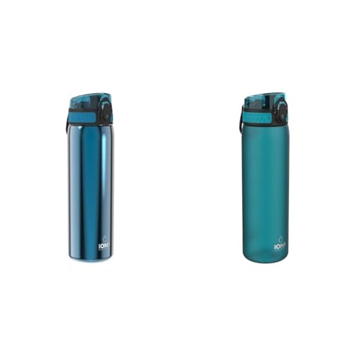 ion8 Stahl-Trinkflasche, 600 ml, Auslaufsicher, Einhandöffnung & Trinkflasche, 500 ml, Auslaufsicher, Einhandöffnung ion8 Stahl-Trinkflasche, 600 ml, Auslaufsicher, Einhandöffnung & Trinkflasche, 500 ml, Auslaufsicher, Einhandöffnung von ion8