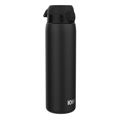 Ion8 Vakuumisolierte Edelstahl-Trinkflasche, 1 Liter, 920 ml, Auslaufsicher, Einhandöffnung, Sichere Verriegelung, Spülmaschinenfest, Tragegriff, Langlebig, Ideal für Sport und Yoga, Schwarz Ion8 Vakuumisolierte Edelstahl-Trinkflasche, 1 Liter, 920 ml, Auslaufsicher, Einhandöffnung, Sichere Verriegelung, Spülmaschinenfest, Tragegriff, Langlebig, Ideal für Sport und Yoga, Schwarz von ion8