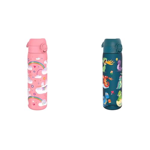 ion8 Vakuumisolierte Edelstahl-Trinkflasche, 500 ml & Trinkflasche, 500 ml, Auslaufsicher, Einhandöffnung, Sichere Verriegelung ion8 Vakuumisolierte Edelstahl-Trinkflasche, 500 ml & Trinkflasche, 500 ml, Auslaufsicher, Einhandöffnung, Sichere Verriegelung von ion8