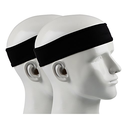 Ipow 2 Stück Sport Stirnband Schweißband Anti-Rutsch Unisex Headband ideal für Tennis, Laufen, Crossfit, Fitness für Damen und Herren Schwarz Ipow 2 Stück Sport Stirnband Schweißband Anti-Rutsch Unisex Headband ideal für Tennis, Laufen, Crossfit, Fitness für Damen und Herren Schwarz von ipow