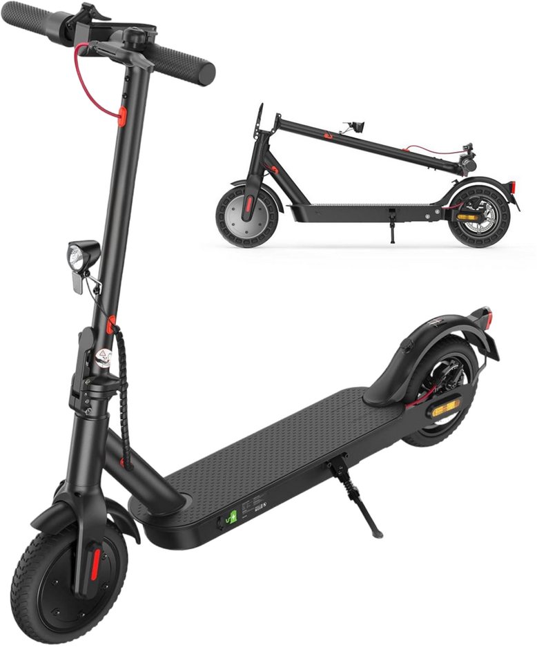 iscooter E-Scooter 8,5 Zoll E-Scooter mit Straßenzulassung ABE bis 120kg, 30km Reichweite, 350,00 W, 20,00 km/h, Doppelfederung, Aluminium faltbar, Duales Bremssystem, Wabenreifen von iscooter