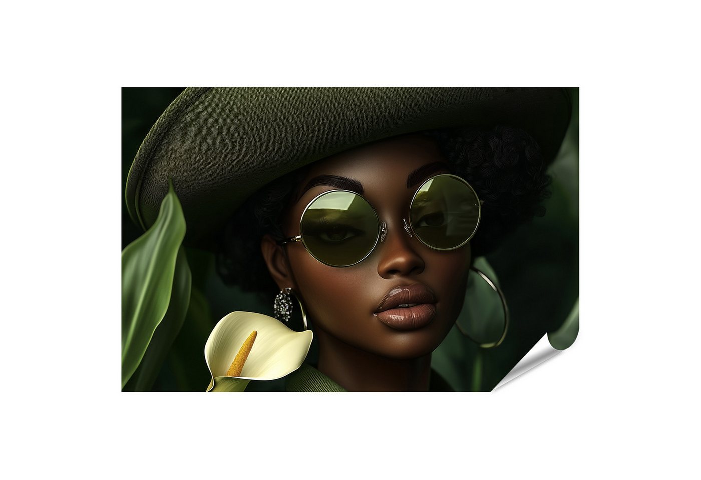 islandburner Leinwandbild, Frau mit Hut und Sonnenbrille in der Natur islandburner Leinwandbild, Frau mit Hut und Sonnenbrille in der Natur von islandburner