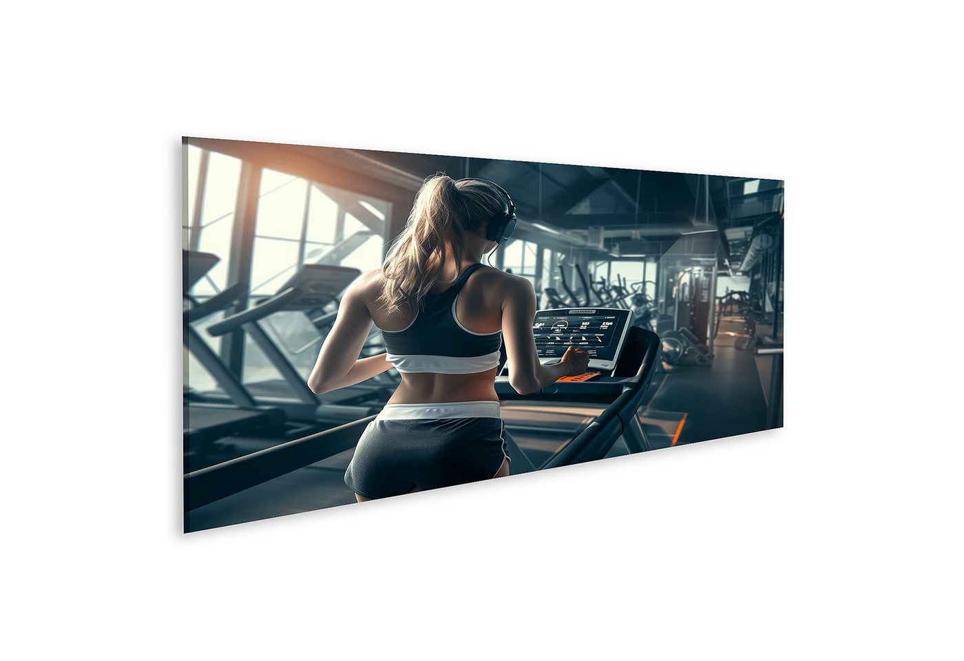islandburner Leinwandbild, Frau trainiert auf Laufband im Fitnessstudio islandburner Leinwandbild, Frau trainiert auf Laufband im Fitnessstudio von islandburner
