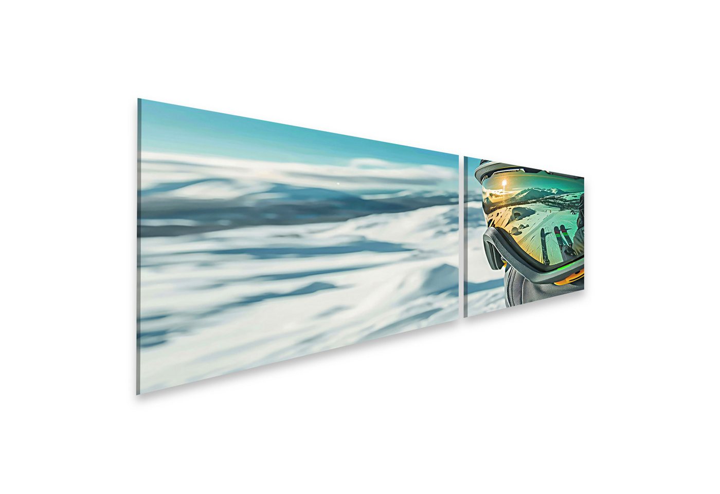 islandburner Leinwandbild, Spiegelung im Skibrillen bei sonnenbeschienem Berg islandburner Leinwandbild, Spiegelung im Skibrillen bei sonnenbeschienem Berg von islandburner
