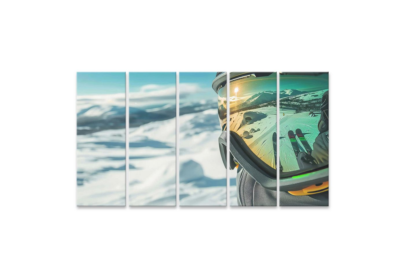 islandburner Leinwandbild, Spiegelung im Skibrillen bei sonnenbeschienem Berg islandburner Leinwandbild, Spiegelung im Skibrillen bei sonnenbeschienem Berg von islandburner