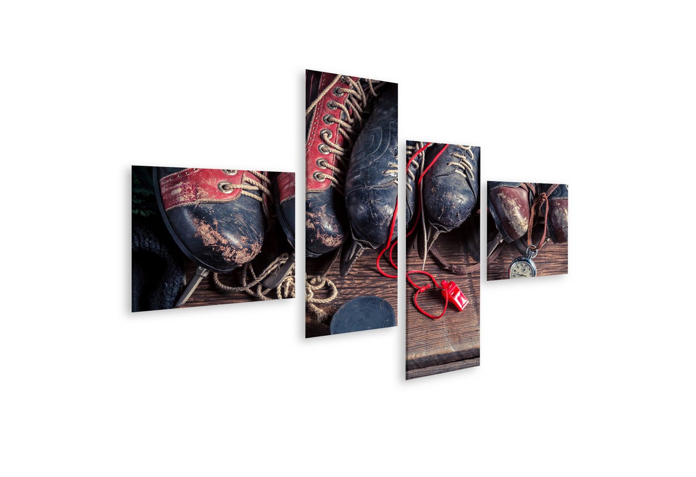 islandburner Leinwandbild Alte Hockey Schlittschuhe Holztisch Bilder islandburner Leinwandbild Alte Hockey Schlittschuhe Holztisch Bilder von islandburner