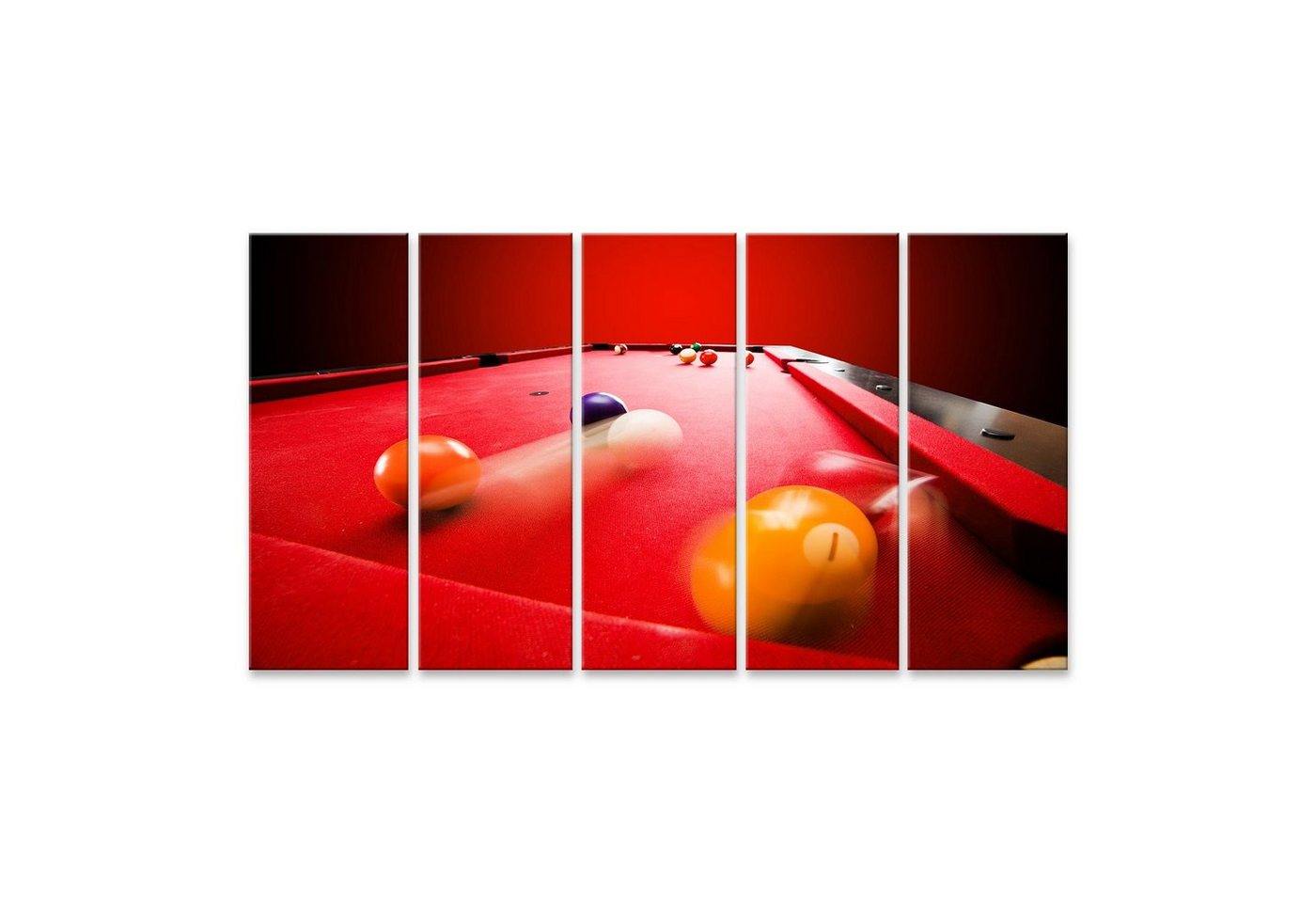 islandburner Leinwandbild Bild auf Leinwand Billard Pool Spiel Breaking Color Ball Dreieck Rotes von islandburner