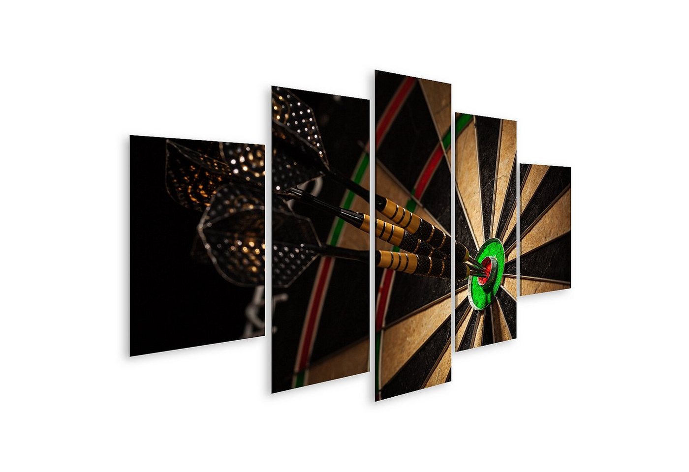 islandburner Leinwandbild Bild auf Leinwand Drei Darts Bull S Eye Dartscheibe Wandbild Poster Ku von islandburner