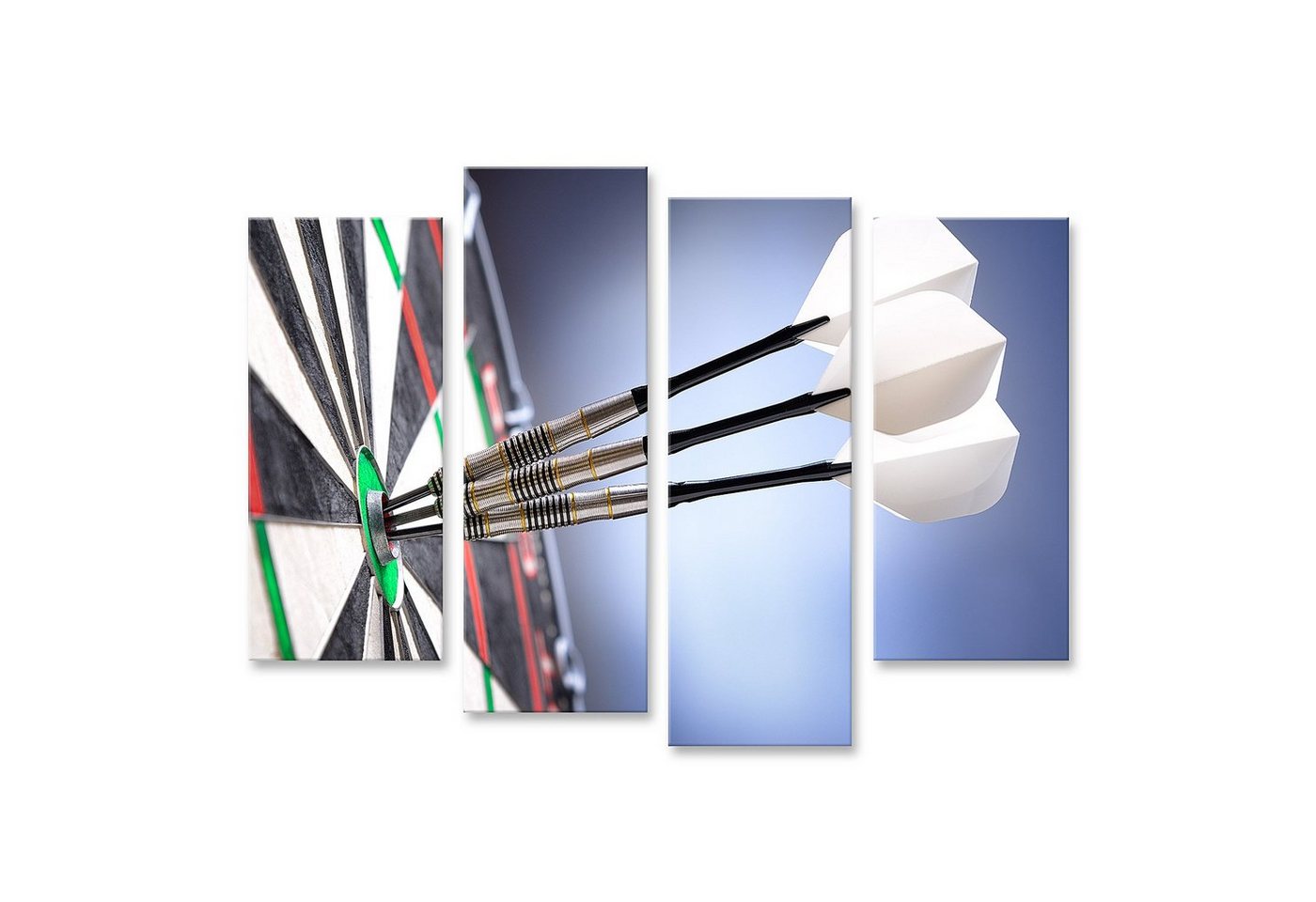 islandburner Leinwandbild Bild auf Leinwand Drei Darts im Bullseye der Dartscheibe Wandbild Post islandburner Leinwandbild Bild auf Leinwand Drei Darts im Bullseye der Dartscheibe Wandbild Post von islandburner