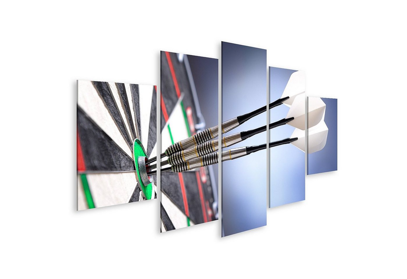 islandburner Leinwandbild Bild auf Leinwand Drei Darts im Bullseye der Dartscheibe Wandbild Post islandburner Leinwandbild Bild auf Leinwand Drei Darts im Bullseye der Dartscheibe Wandbild Post von islandburner
