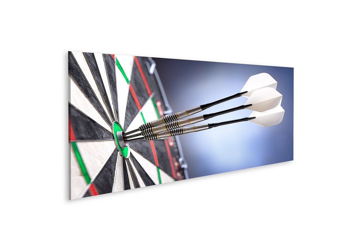 islandburner Leinwandbild Bild auf Leinwand Drei Darts im Bullseye der Dartscheibe Wandbild Post islandburner Leinwandbild Bild auf Leinwand Drei Darts im Bullseye der Dartscheibe Wandbild Post von islandburner