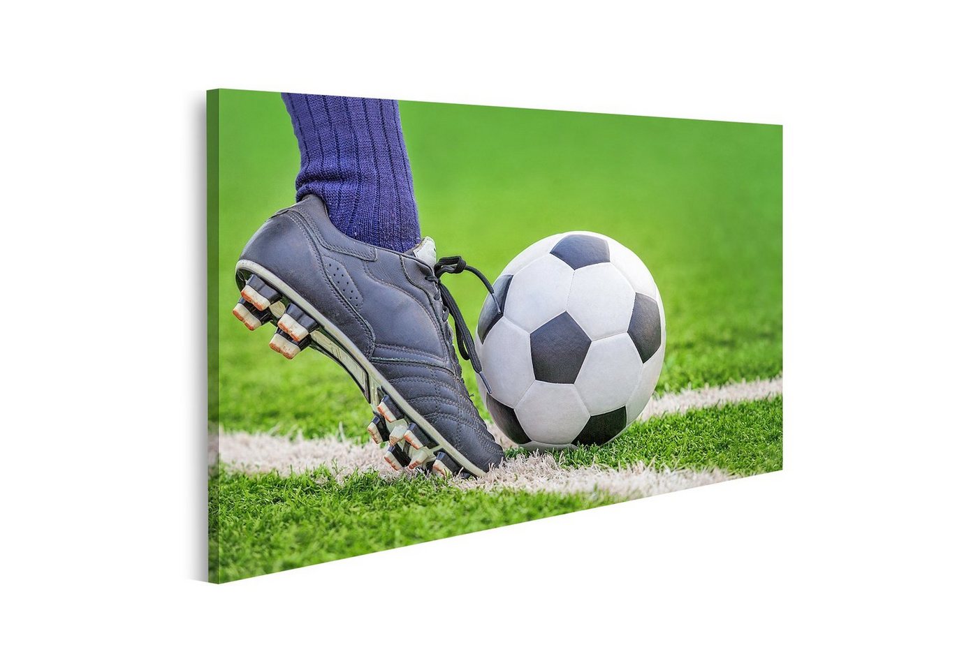 islandburner Leinwandbild Bild auf Leinwand Schießen Sie Einen Fußball Ball Mit Den Füßen Auf De islandburner Leinwandbild Bild auf Leinwand Schießen Sie Einen Fußball Ball Mit Den Füßen Auf De von islandburner