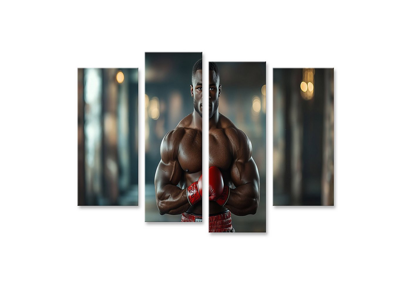 islandburner Leinwandbild Boxer in Rot, kampfbereit - ideal für Sport- und Fitnessfans islandburner Leinwandbild Boxer in Rot, kampfbereit - ideal für Sport- und Fitnessfans von islandburner