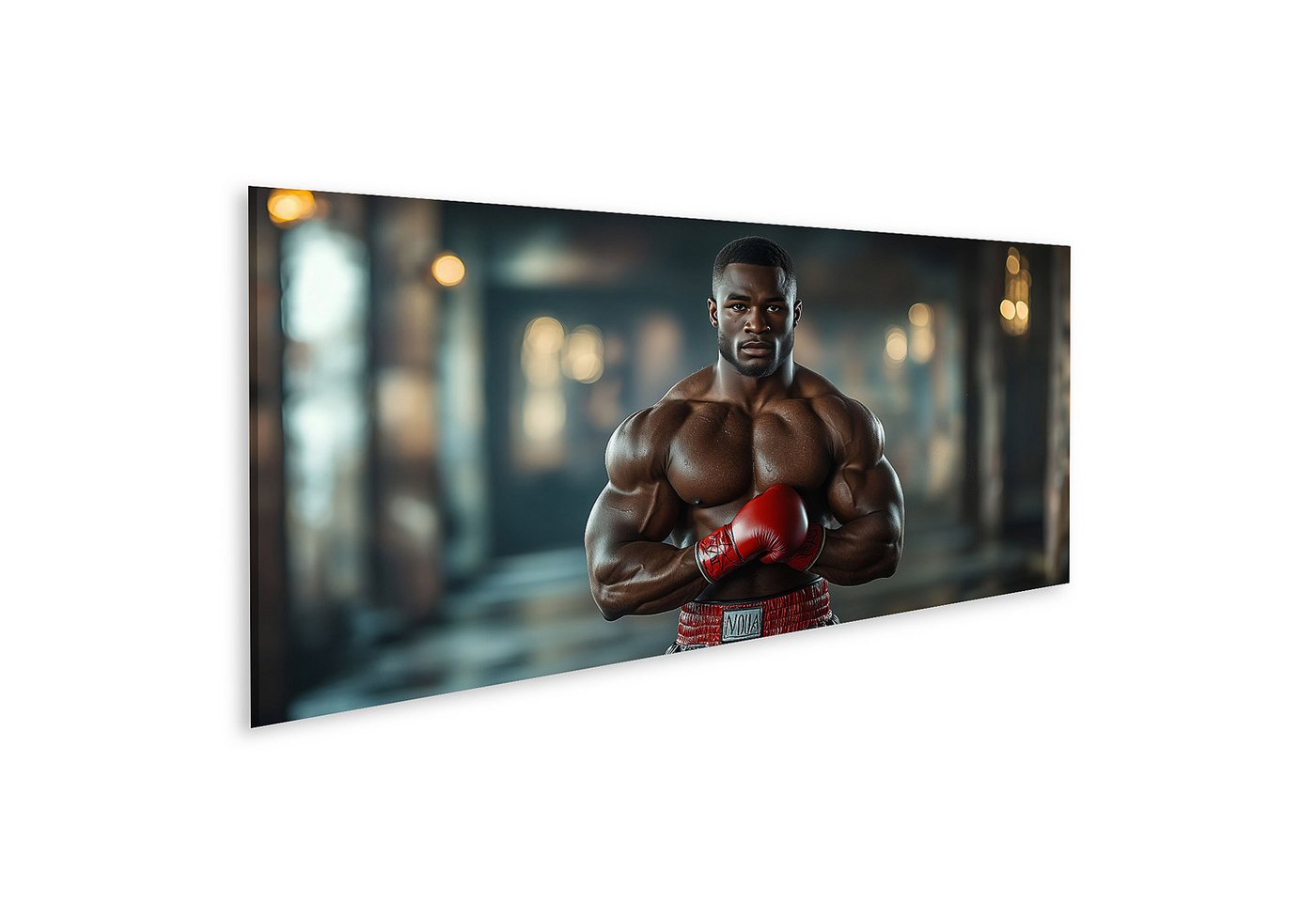 islandburner Leinwandbild Boxer in Rot, kampfbereit - ideal für Sport- und Fitnessfans islandburner Leinwandbild Boxer in Rot, kampfbereit - ideal für Sport- und Fitnessfans von islandburner