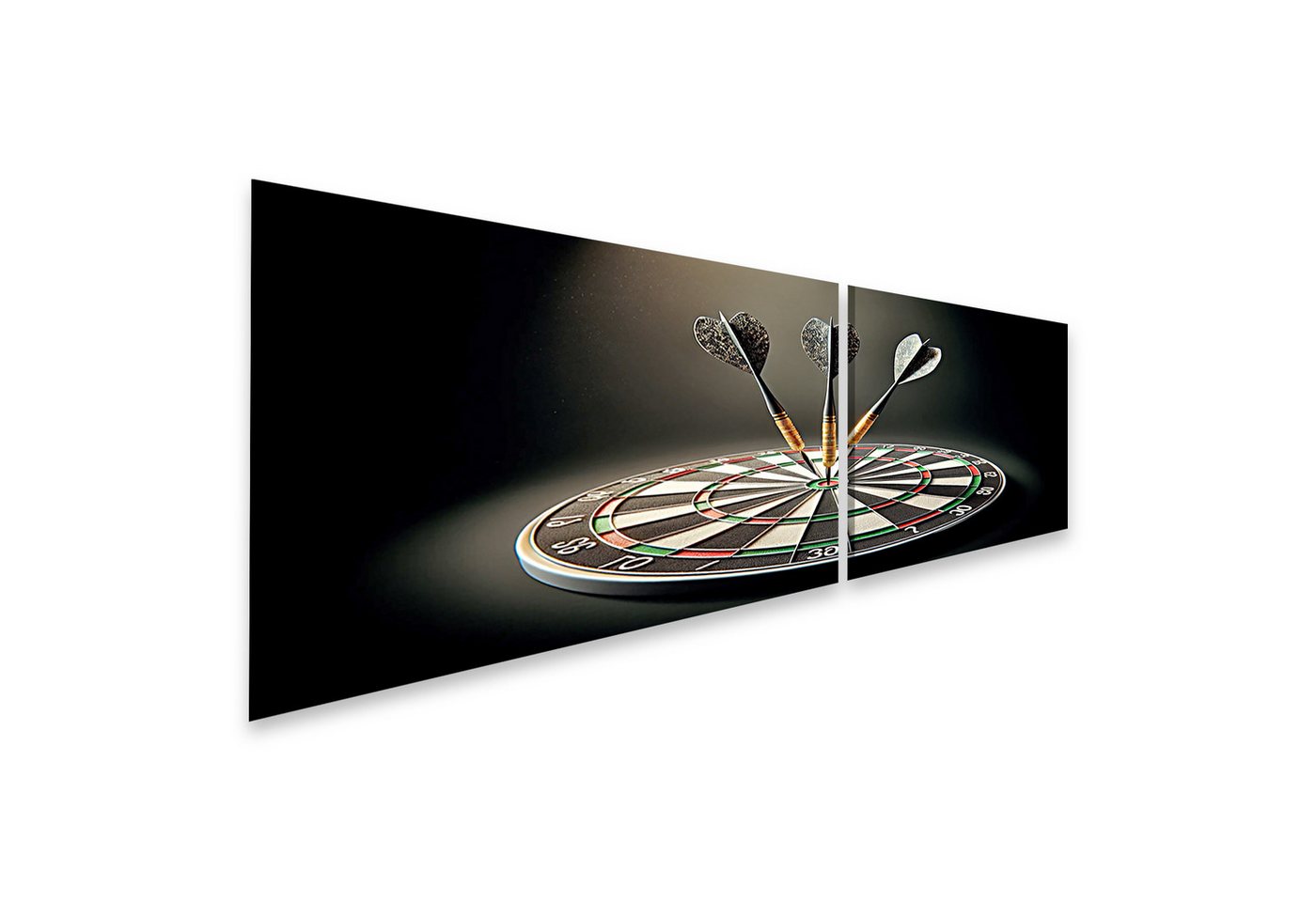 islandburner Leinwandbild Drei Darts im Bulls Eye traditionelle Dartscheibe islandburner Leinwandbild Drei Darts im Bulls Eye traditionelle Dartscheibe von islandburner