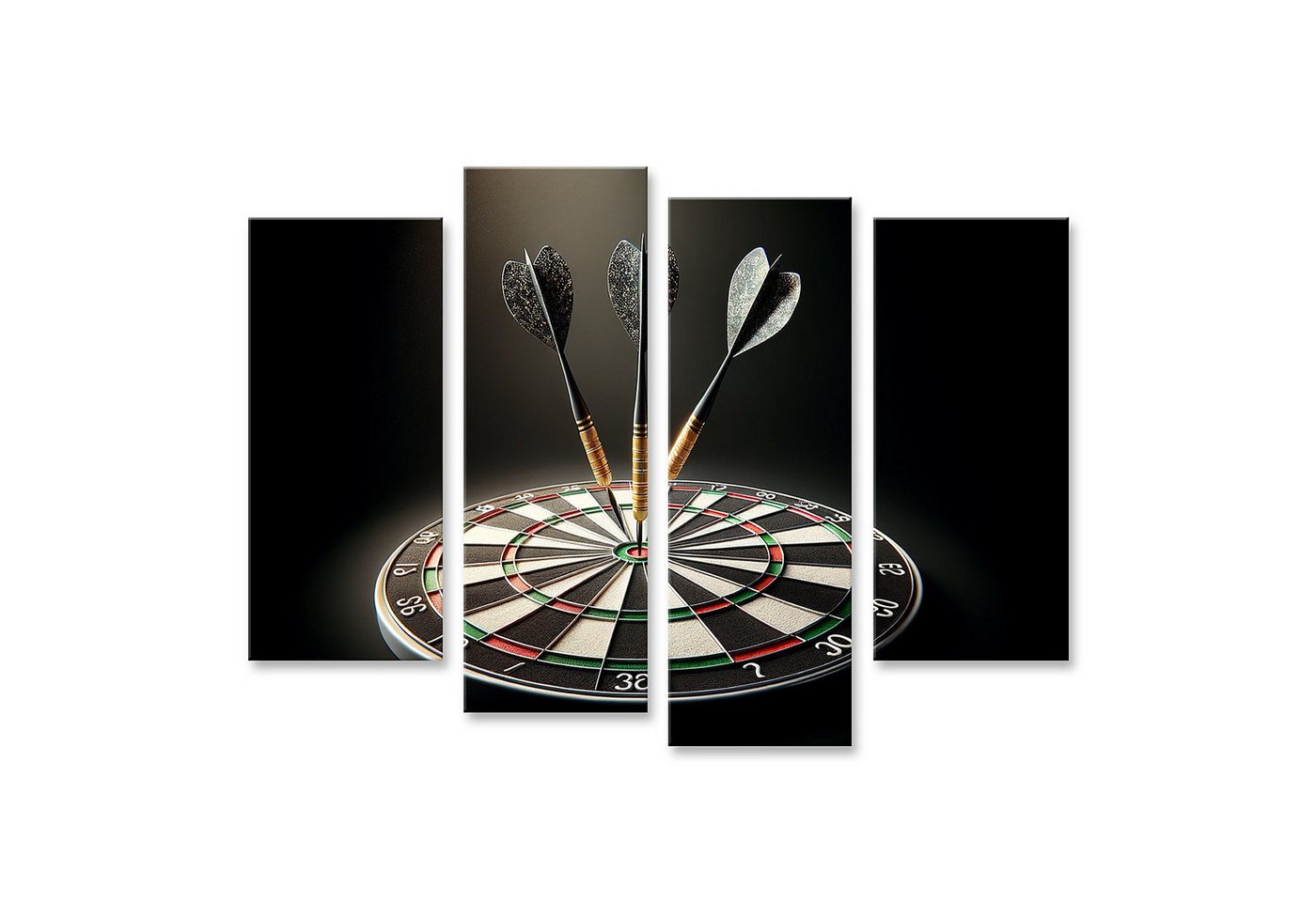 islandburner Leinwandbild Drei Darts im Bulls Eye traditionelle Dartscheibe islandburner Leinwandbild Drei Darts im Bulls Eye traditionelle Dartscheibe von islandburner