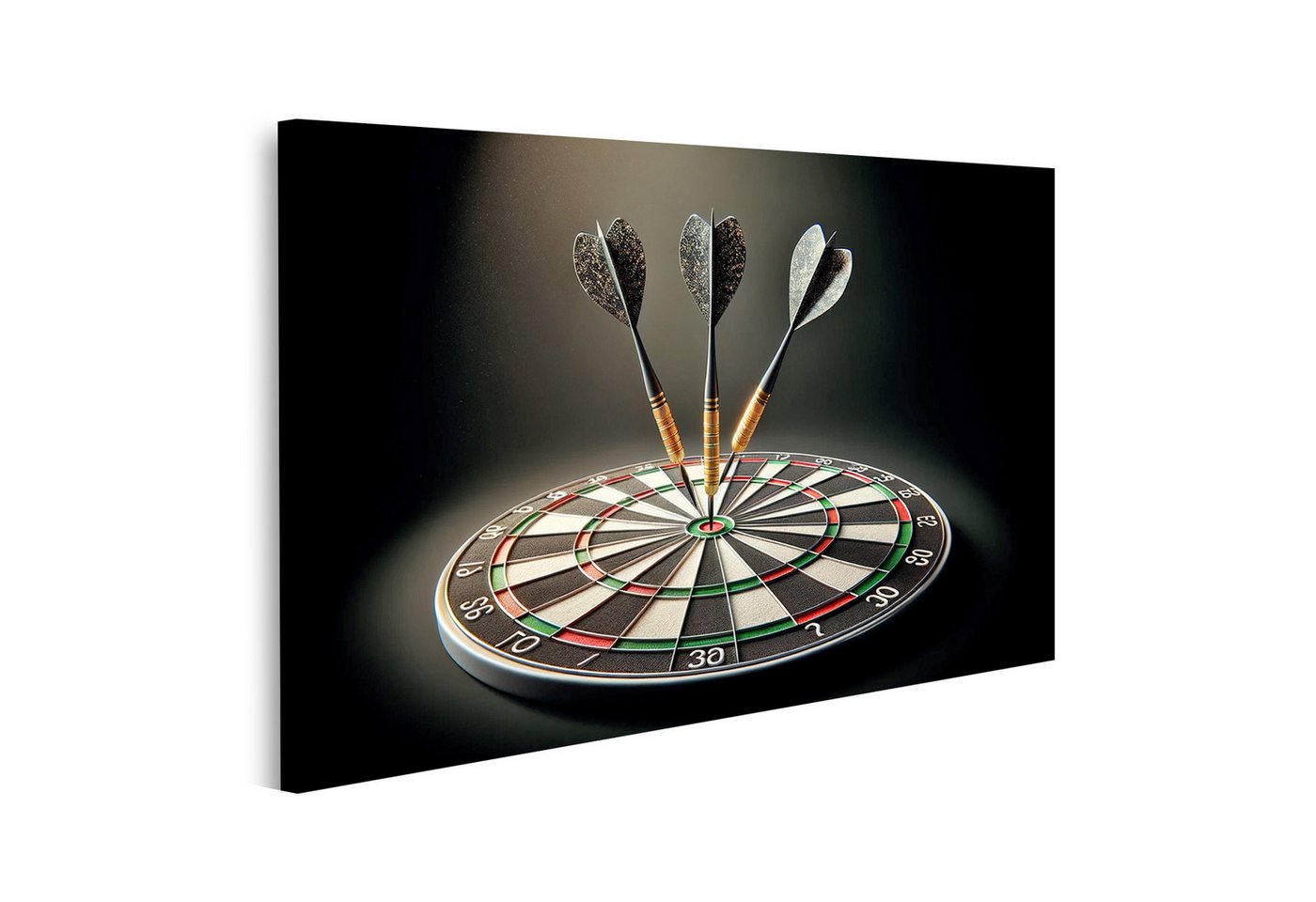 islandburner Leinwandbild Drei Darts im Bulls Eye traditionelle Dartscheibe islandburner Leinwandbild Drei Darts im Bulls Eye traditionelle Dartscheibe von islandburner