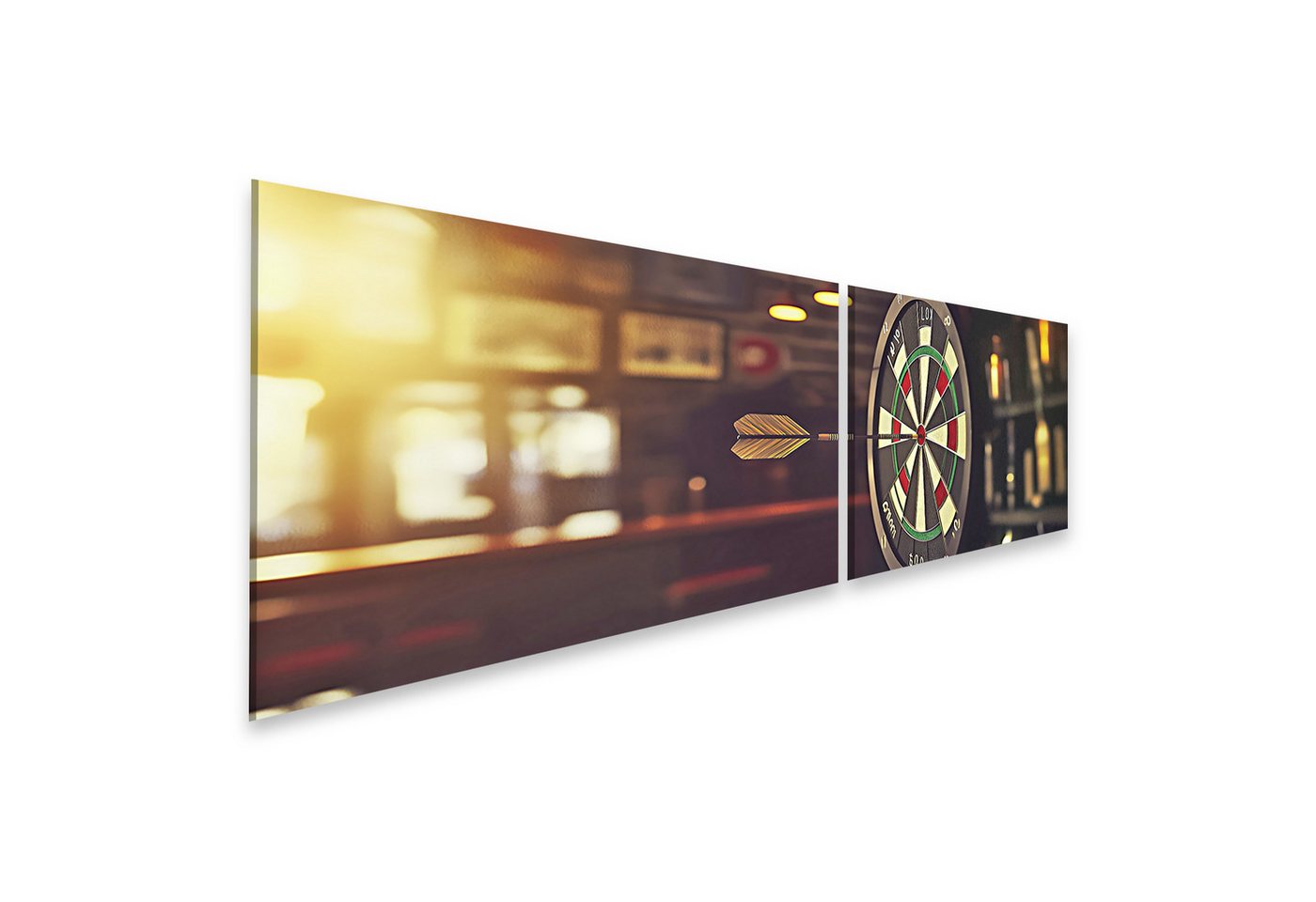 islandburner Leinwandbild Hyperrealer Dartpfeil trifft Bullseye in uriger Kneipe - perfekt für islandburner Leinwandbild Hyperrealer Dartpfeil trifft Bullseye in uriger Kneipe - perfekt für von islandburner