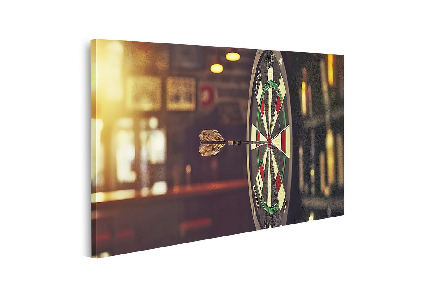 islandburner Leinwandbild Hyperrealer Dartpfeil trifft Bullseye in uriger Kneipe - perfekt für islandburner Leinwandbild Hyperrealer Dartpfeil trifft Bullseye in uriger Kneipe - perfekt für von islandburner
