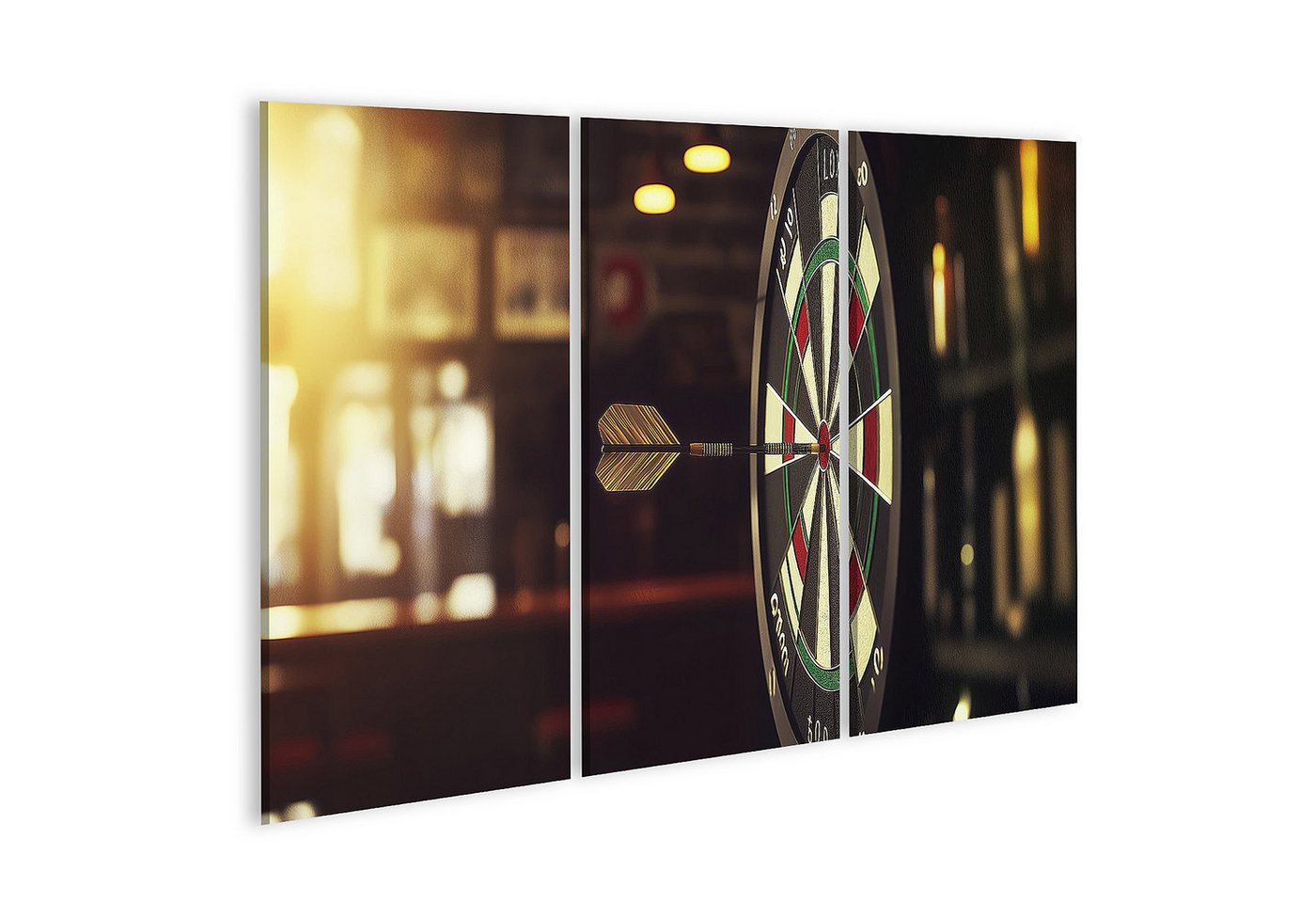 islandburner Leinwandbild Hyperrealer Dartpfeil trifft Bullseye in uriger Kneipe - perfekt für islandburner Leinwandbild Hyperrealer Dartpfeil trifft Bullseye in uriger Kneipe - perfekt für von islandburner