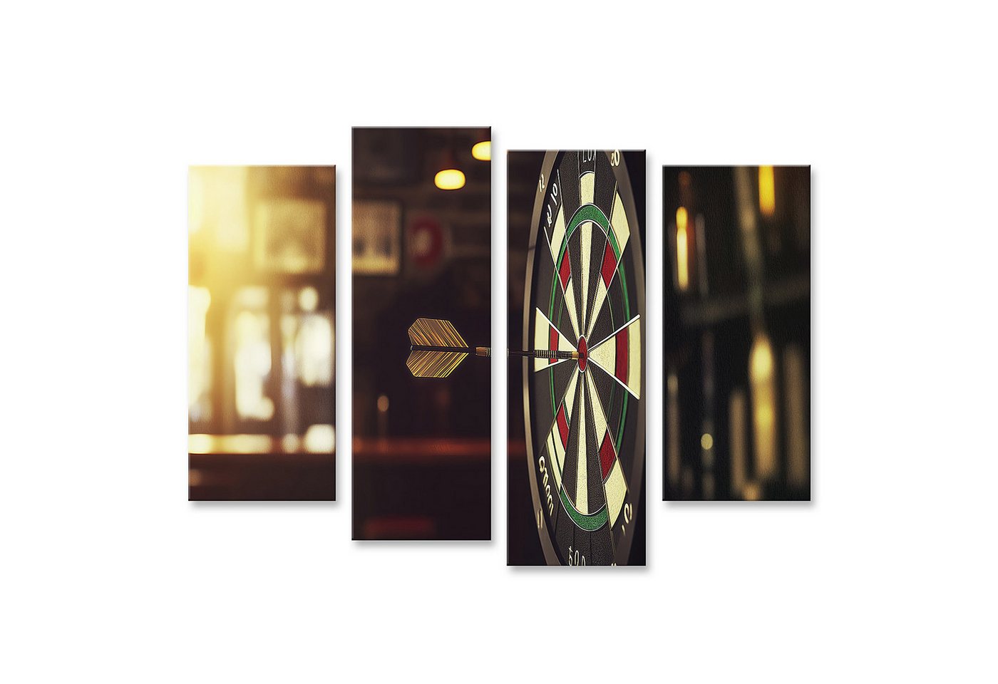 islandburner Leinwandbild Hyperrealer Dartpfeil trifft Bullseye in uriger Kneipe - perfekt für islandburner Leinwandbild Hyperrealer Dartpfeil trifft Bullseye in uriger Kneipe - perfekt für von islandburner