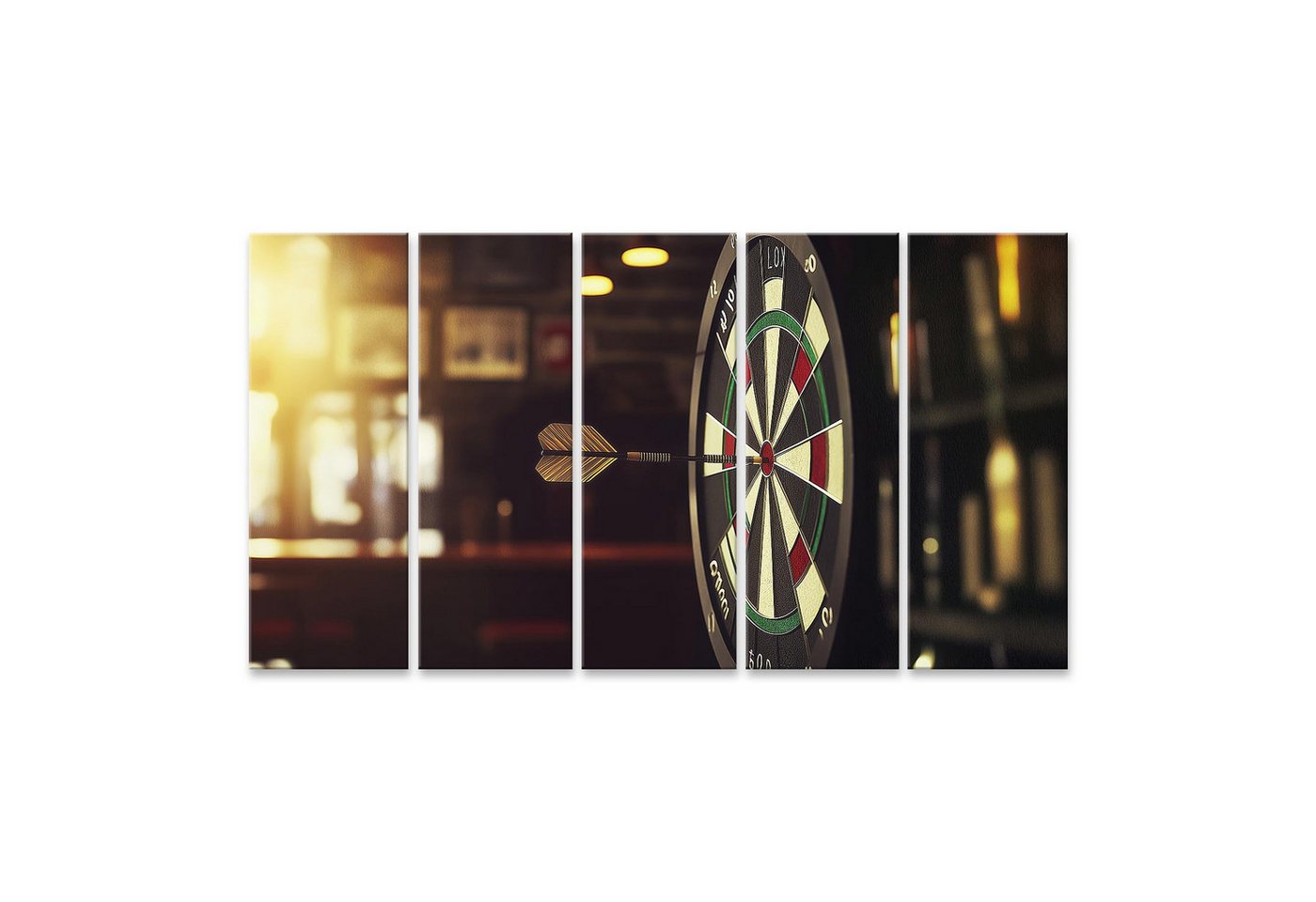 islandburner Leinwandbild Hyperrealer Dartpfeil trifft Bullseye in uriger Kneipe - perfekt für islandburner Leinwandbild Hyperrealer Dartpfeil trifft Bullseye in uriger Kneipe - perfekt für von islandburner