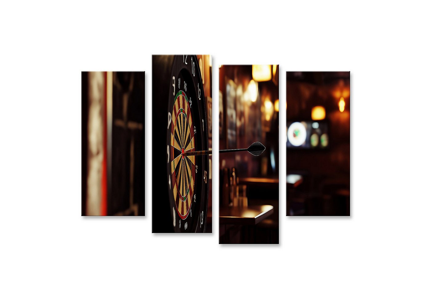 islandburner Leinwandbild Hyperrealistischer Dartpfeil trifft perfekt Bullseye - Pub-Feeling ga islandburner Leinwandbild Hyperrealistischer Dartpfeil trifft perfekt Bullseye - Pub-Feeling ga von islandburner