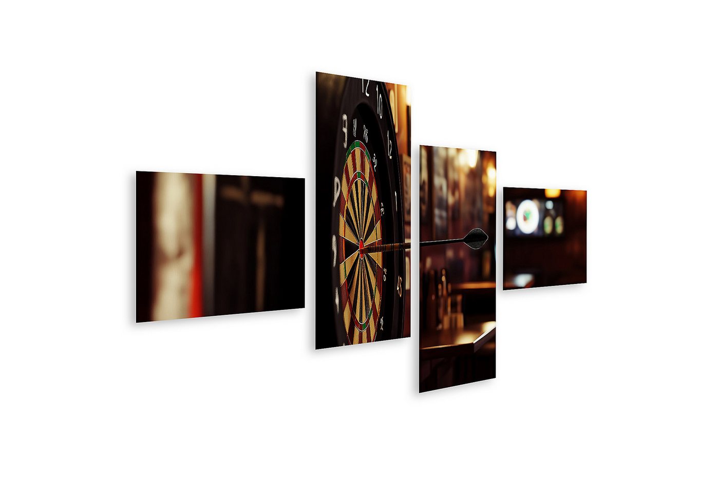 islandburner Leinwandbild Hyperrealistischer Dartpfeil trifft perfekt Bullseye - Pub-Feeling ga islandburner Leinwandbild Hyperrealistischer Dartpfeil trifft perfekt Bullseye - Pub-Feeling ga von islandburner
