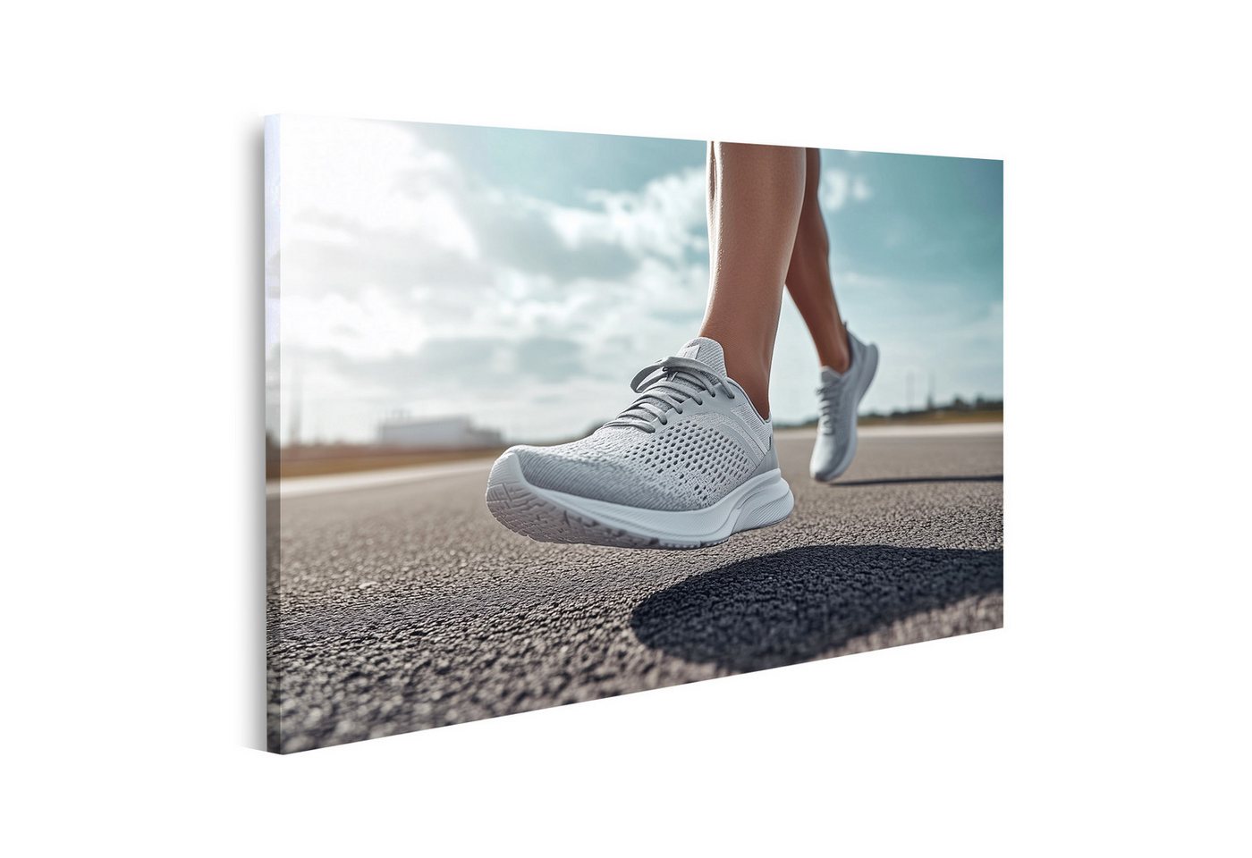 islandburner Leinwandbild Joggerin auf der Straße in Sportschuhen islandburner Leinwandbild Joggerin auf der Straße in Sportschuhen von islandburner