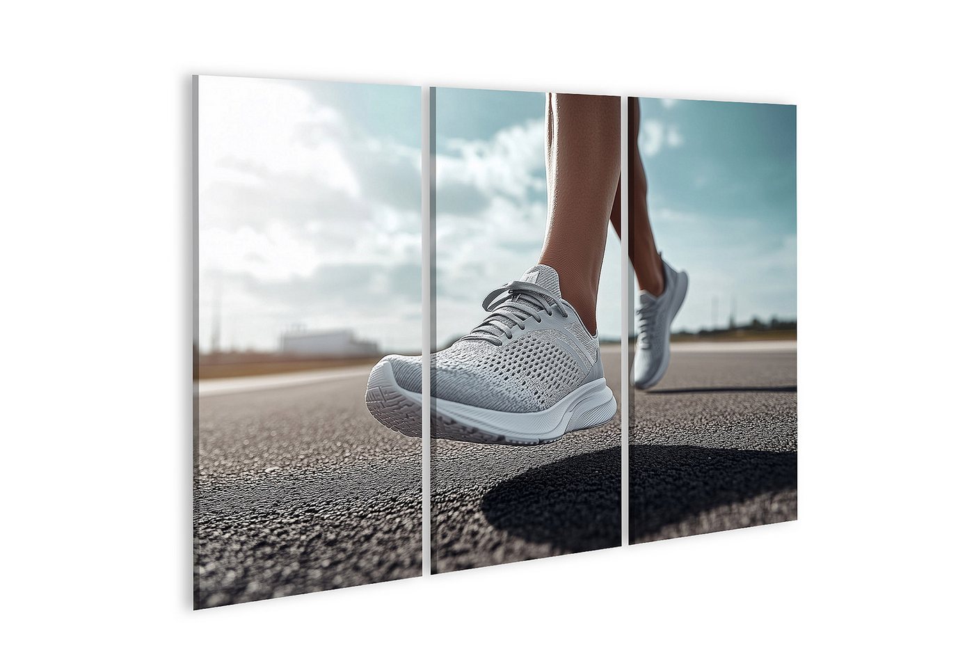 islandburner Leinwandbild Joggerin auf der Straße in Sportschuhen islandburner Leinwandbild Joggerin auf der Straße in Sportschuhen von islandburner