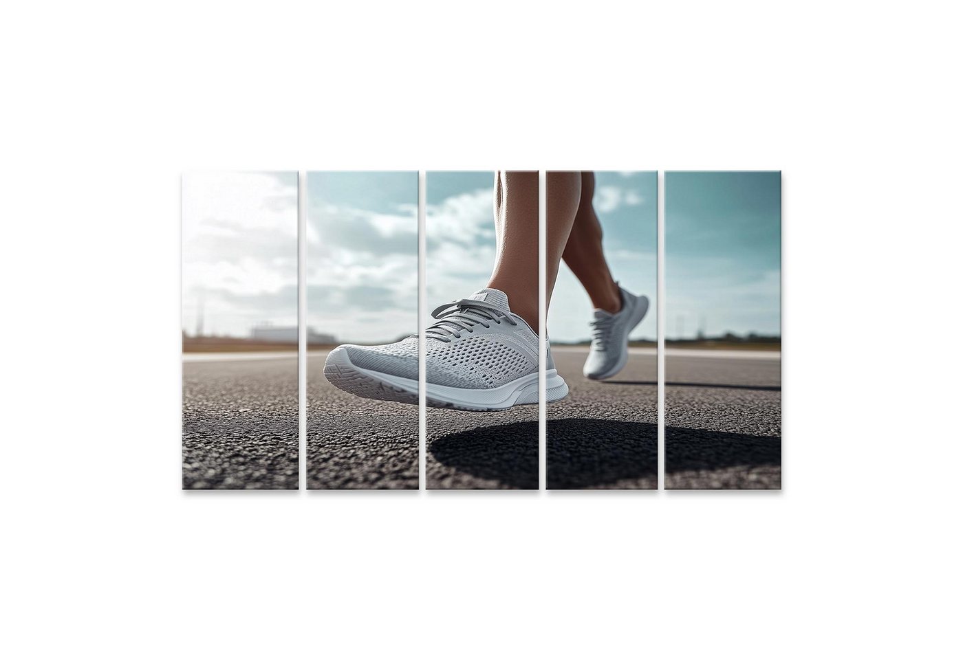 islandburner Leinwandbild Joggerin auf der Straße in Sportschuhen islandburner Leinwandbild Joggerin auf der Straße in Sportschuhen von islandburner