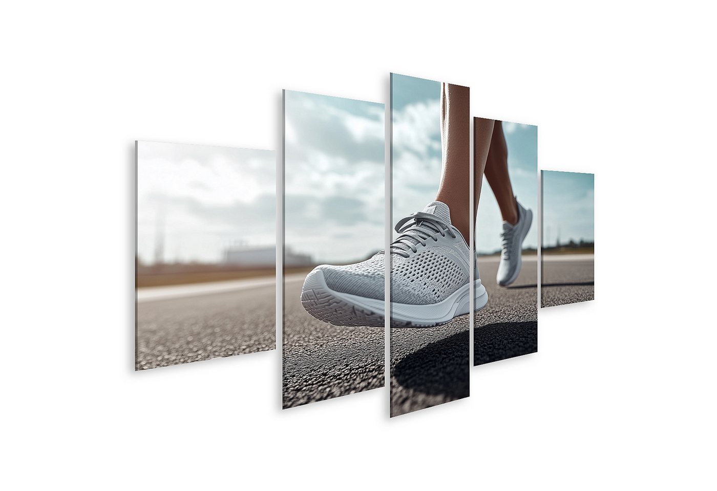 islandburner Leinwandbild Joggerin auf der Straße in Sportschuhen islandburner Leinwandbild Joggerin auf der Straße in Sportschuhen von islandburner