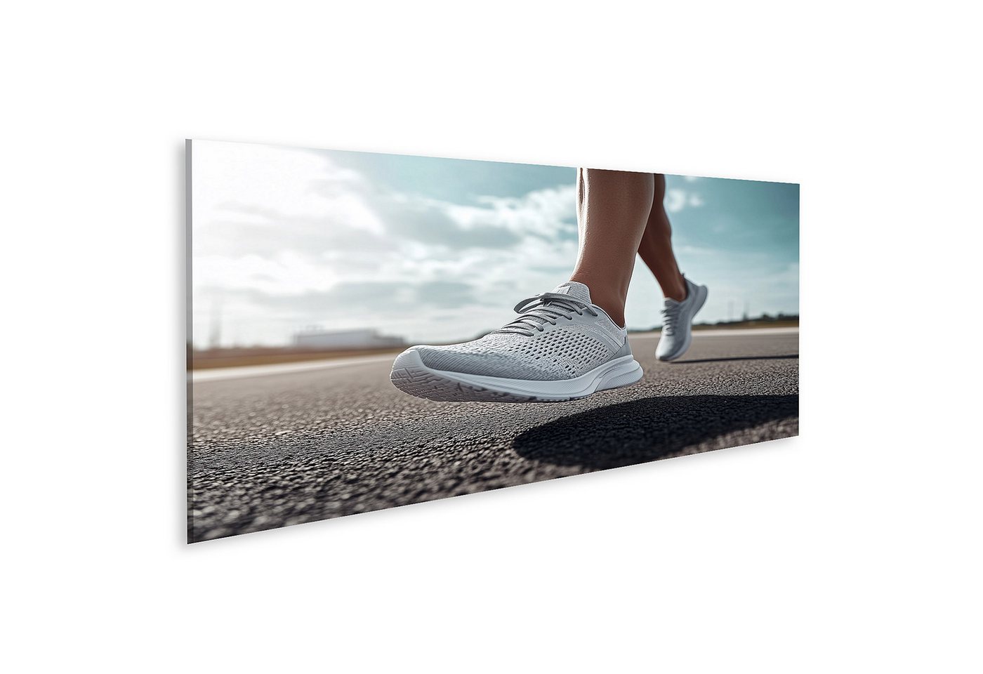 islandburner Leinwandbild Joggerin auf der Straße in Sportschuhen islandburner Leinwandbild Joggerin auf der Straße in Sportschuhen von islandburner