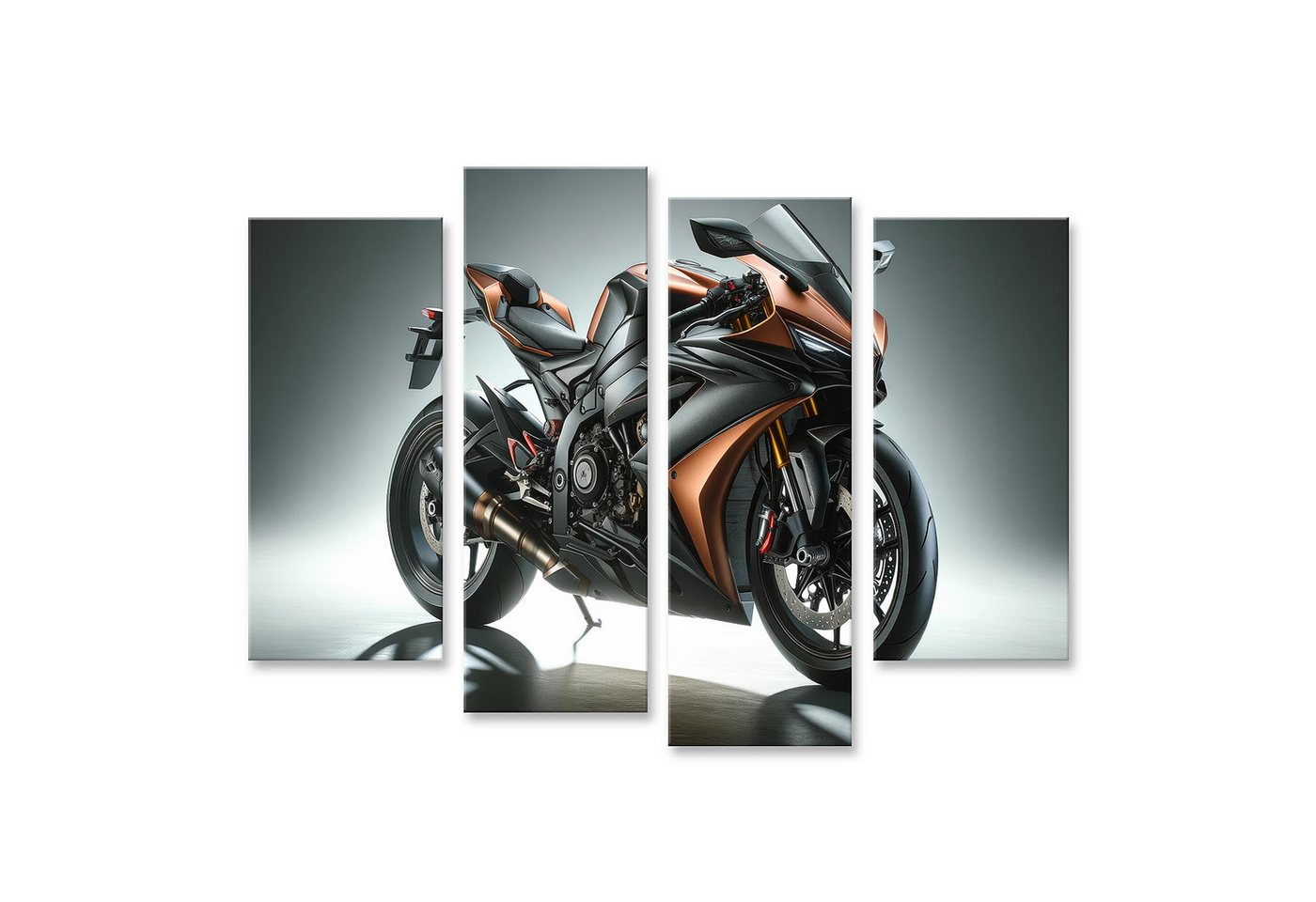islandburner Leinwandbild Metallisch Oranges Sport Renn Motorrad mit Eleganten Linien islandburner Leinwandbild Metallisch Oranges Sport Renn Motorrad mit Eleganten Linien von islandburner