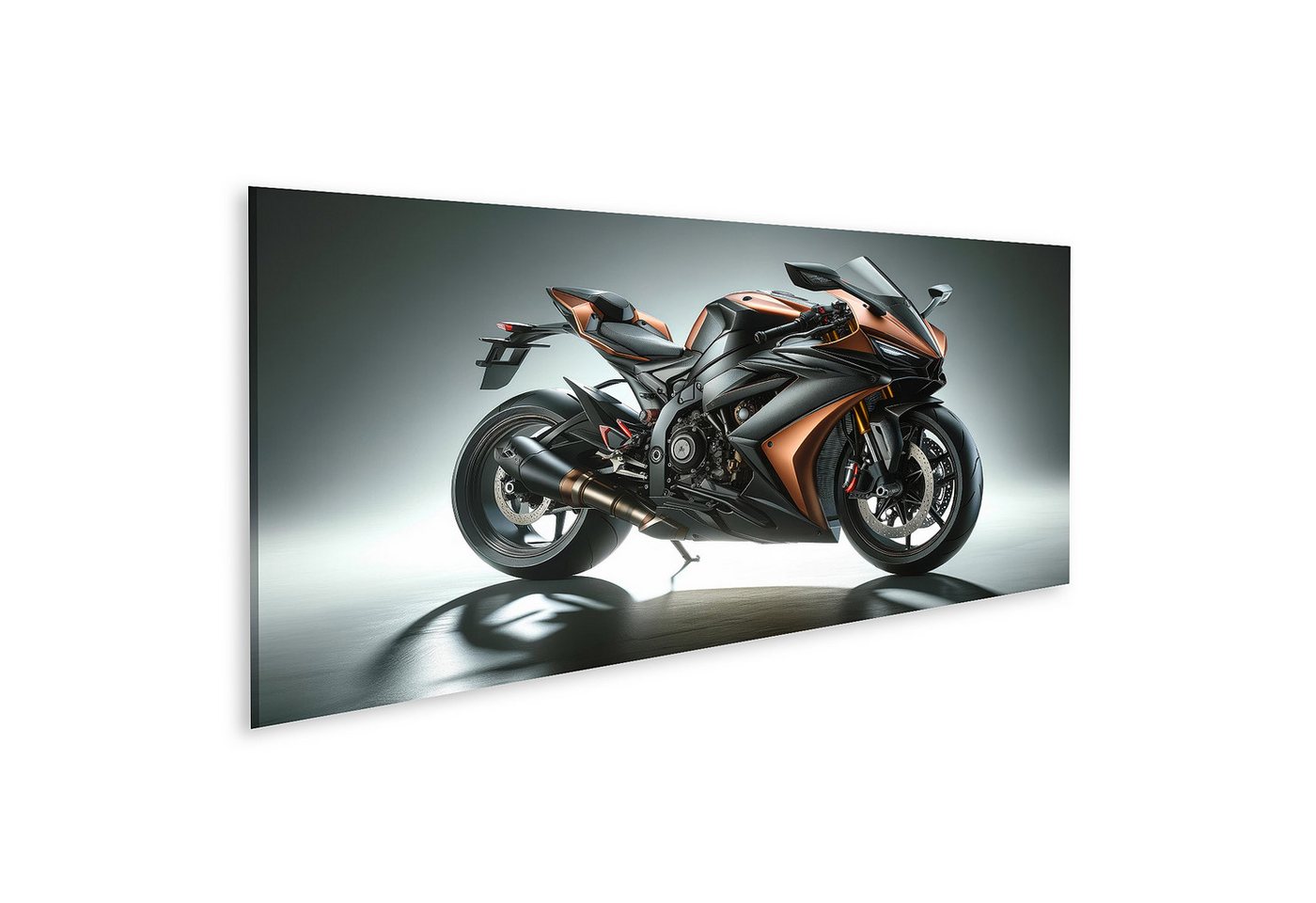 islandburner Leinwandbild Metallisch Oranges Sport Renn Motorrad mit Eleganten Linien islandburner Leinwandbild Metallisch Oranges Sport Renn Motorrad mit Eleganten Linien von islandburner