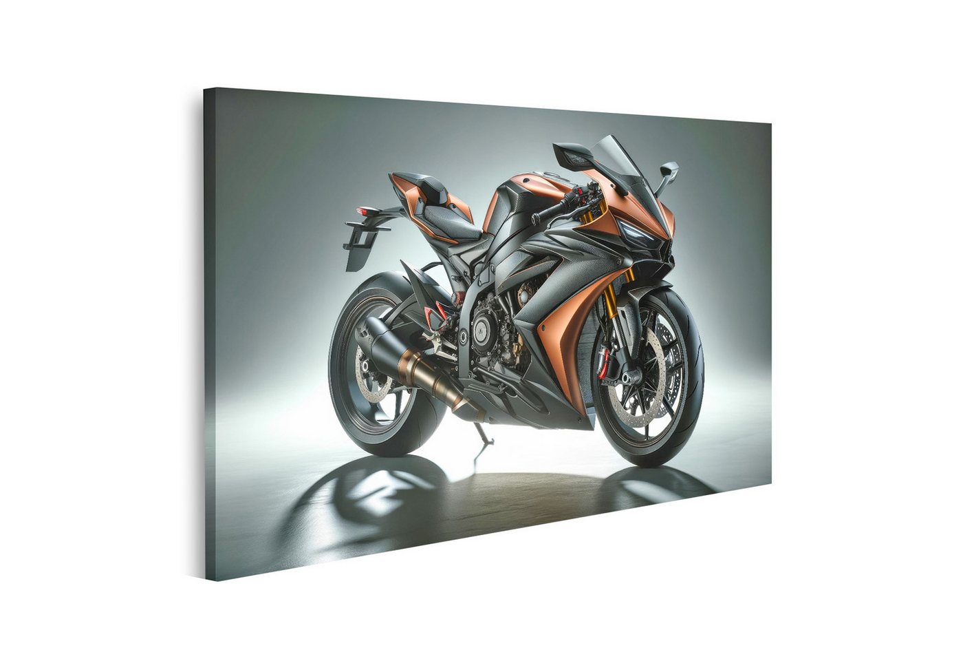 islandburner Leinwandbild Metallisch Oranges Sport Renn Motorrad mit Eleganten Linien islandburner Leinwandbild Metallisch Oranges Sport Renn Motorrad mit Eleganten Linien von islandburner