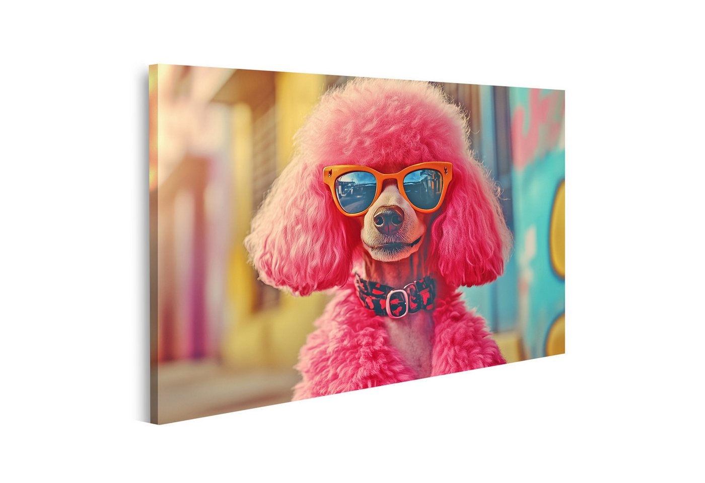 islandburner Leinwandbild Rosa Pudel mit Sonnenbrille islandburner Leinwandbild Rosa Pudel mit Sonnenbrille von islandburner