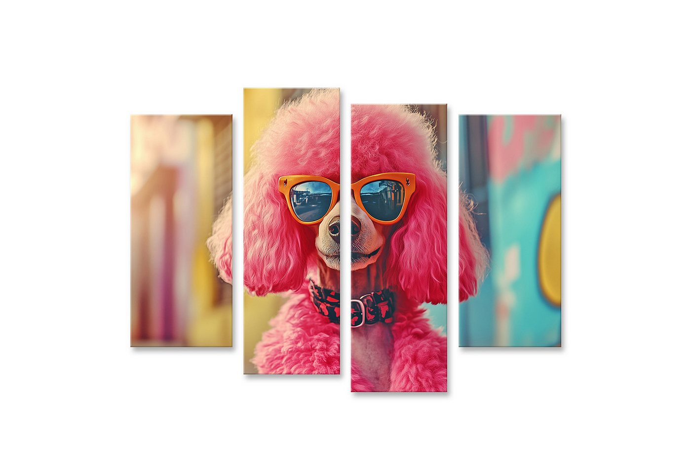islandburner Leinwandbild Rosa Pudel mit Sonnenbrille islandburner Leinwandbild Rosa Pudel mit Sonnenbrille von islandburner