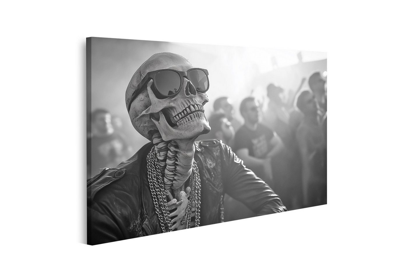 islandburner Leinwandbild Skelett mit Sonnenbrille auf Konzert islandburner Leinwandbild Skelett mit Sonnenbrille auf Konzert von islandburner