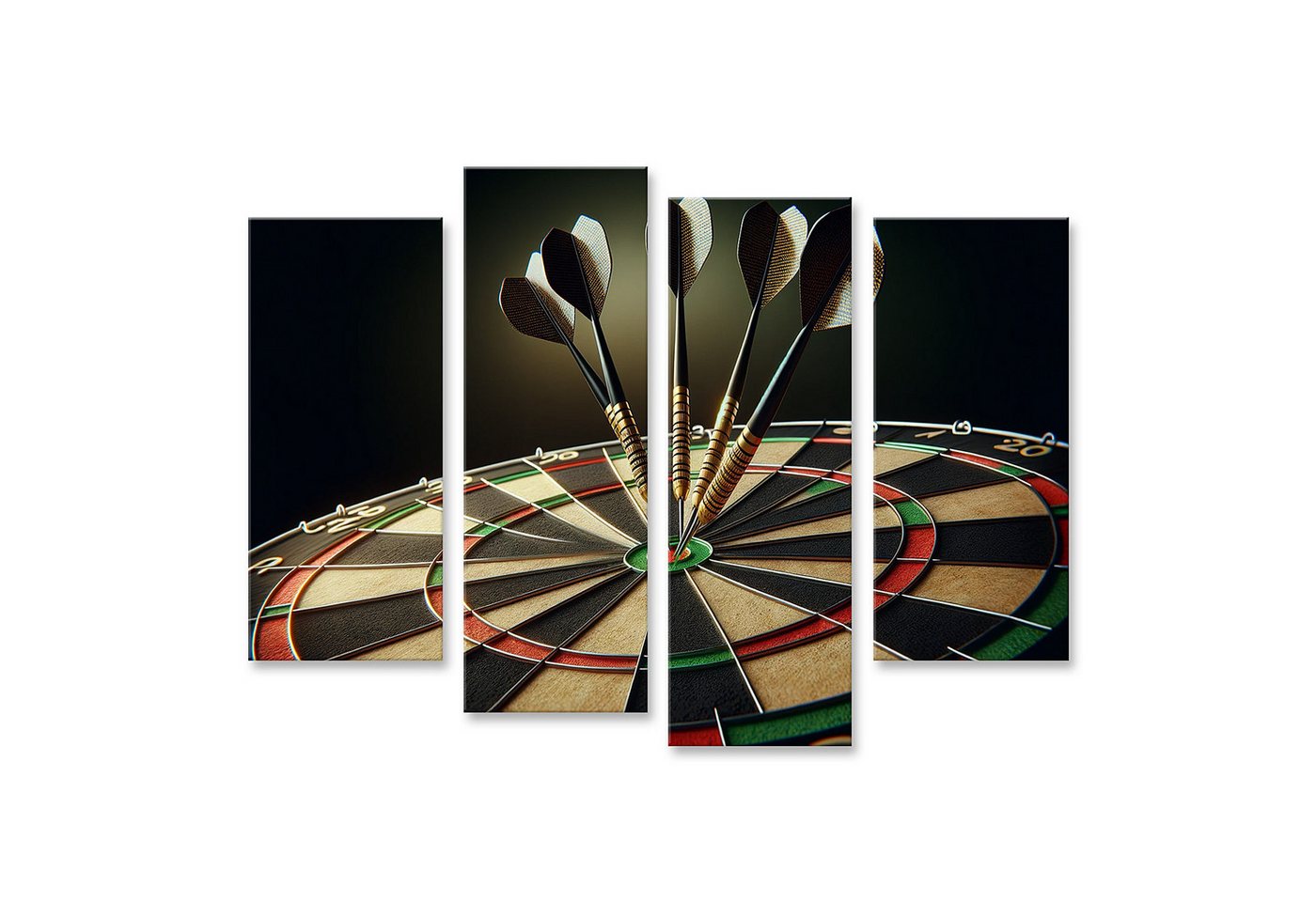 islandburner Leinwandbild Traditionelle Dartscheibe Darts im Bullseye weite Landschaft islandburner Leinwandbild Traditionelle Dartscheibe Darts im Bullseye weite Landschaft von islandburner
