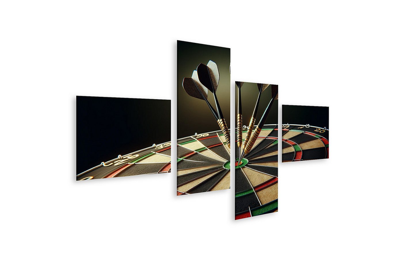 islandburner Leinwandbild Traditionelle Dartscheibe Darts im Bullseye weite Landschaft islandburner Leinwandbild Traditionelle Dartscheibe Darts im Bullseye weite Landschaft von islandburner