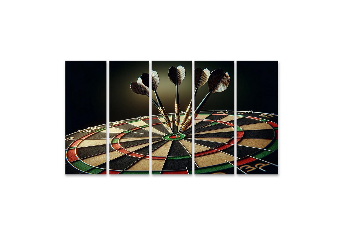 islandburner Leinwandbild Traditionelle Dartscheibe Darts im Bullseye weite Landschaft islandburner Leinwandbild Traditionelle Dartscheibe Darts im Bullseye weite Landschaft von islandburner