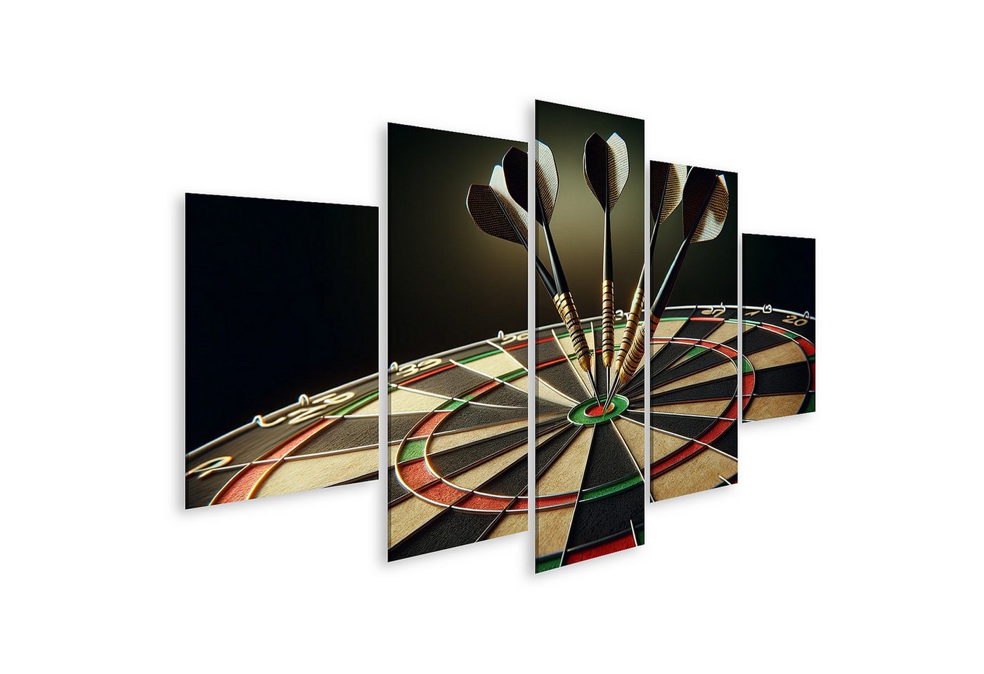 islandburner Leinwandbild Traditionelle Dartscheibe Darts im Bullseye weite Landschaft islandburner Leinwandbild Traditionelle Dartscheibe Darts im Bullseye weite Landschaft von islandburner